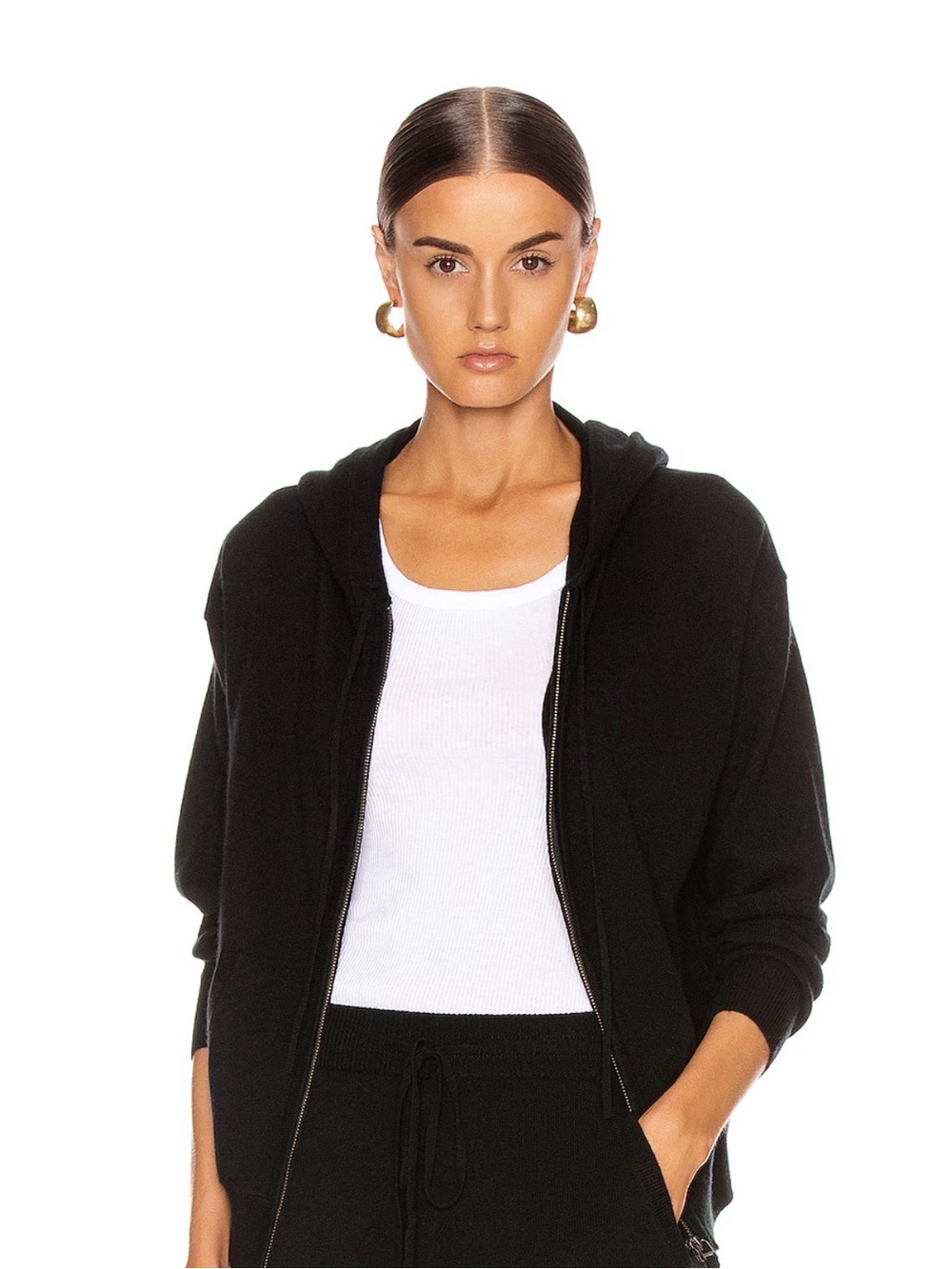 Nili Lotan 100% Cashmere Zip-up Hoodie